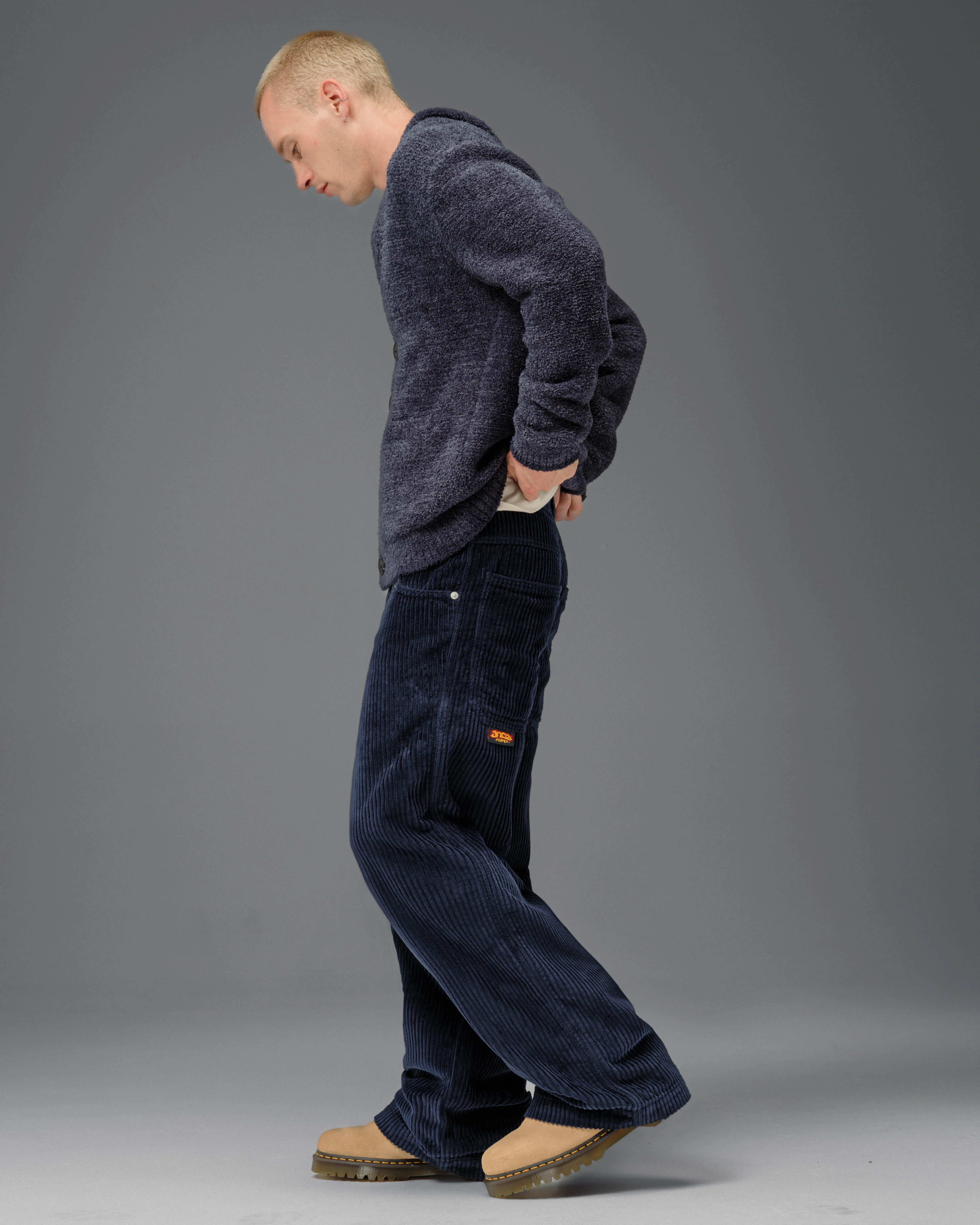 179 Pipes. 23". 4 Wale Corduroy. Navy. - Image 5