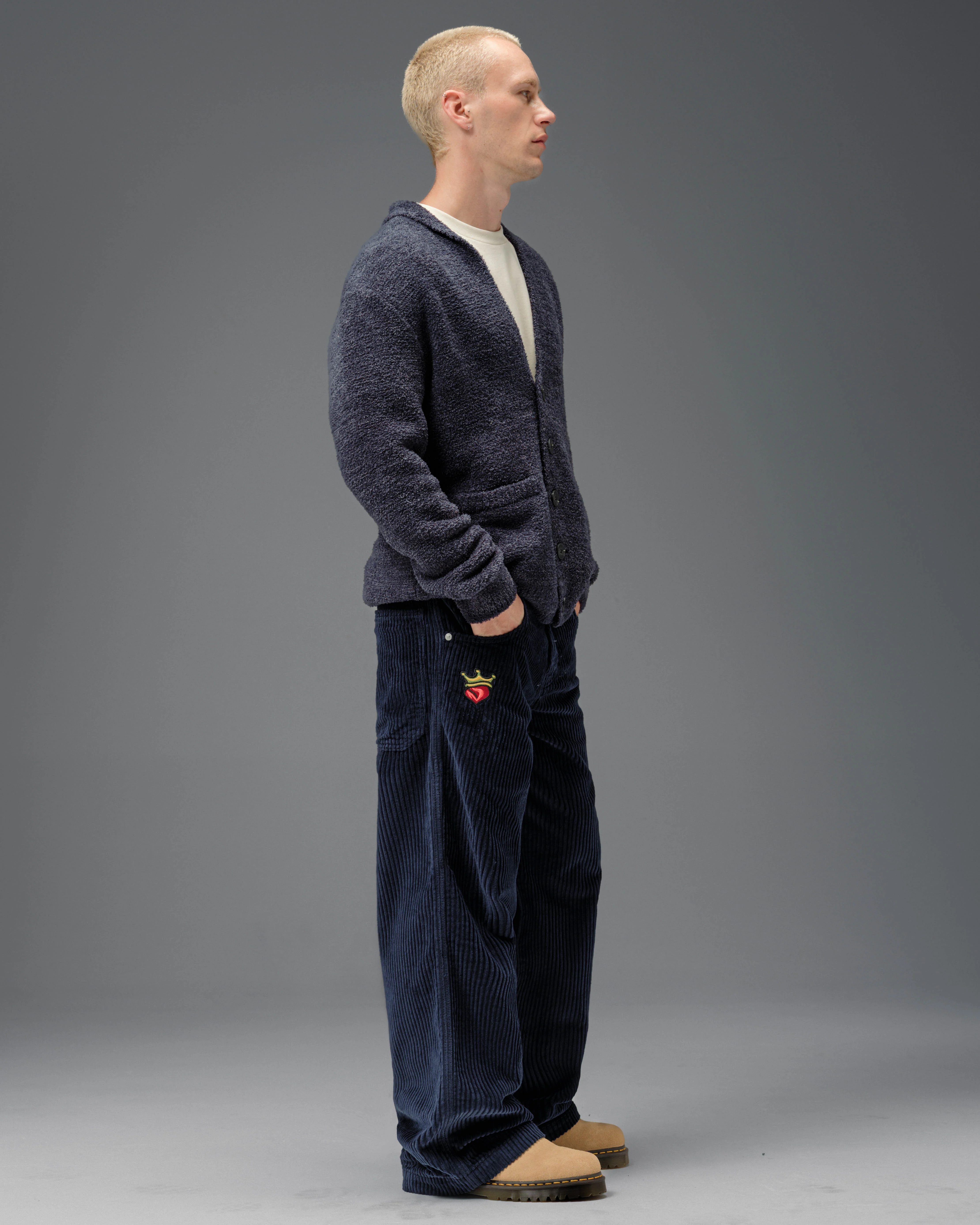 179 Pipes. 23". 4 Wale Corduroy. Navy. - Image 8