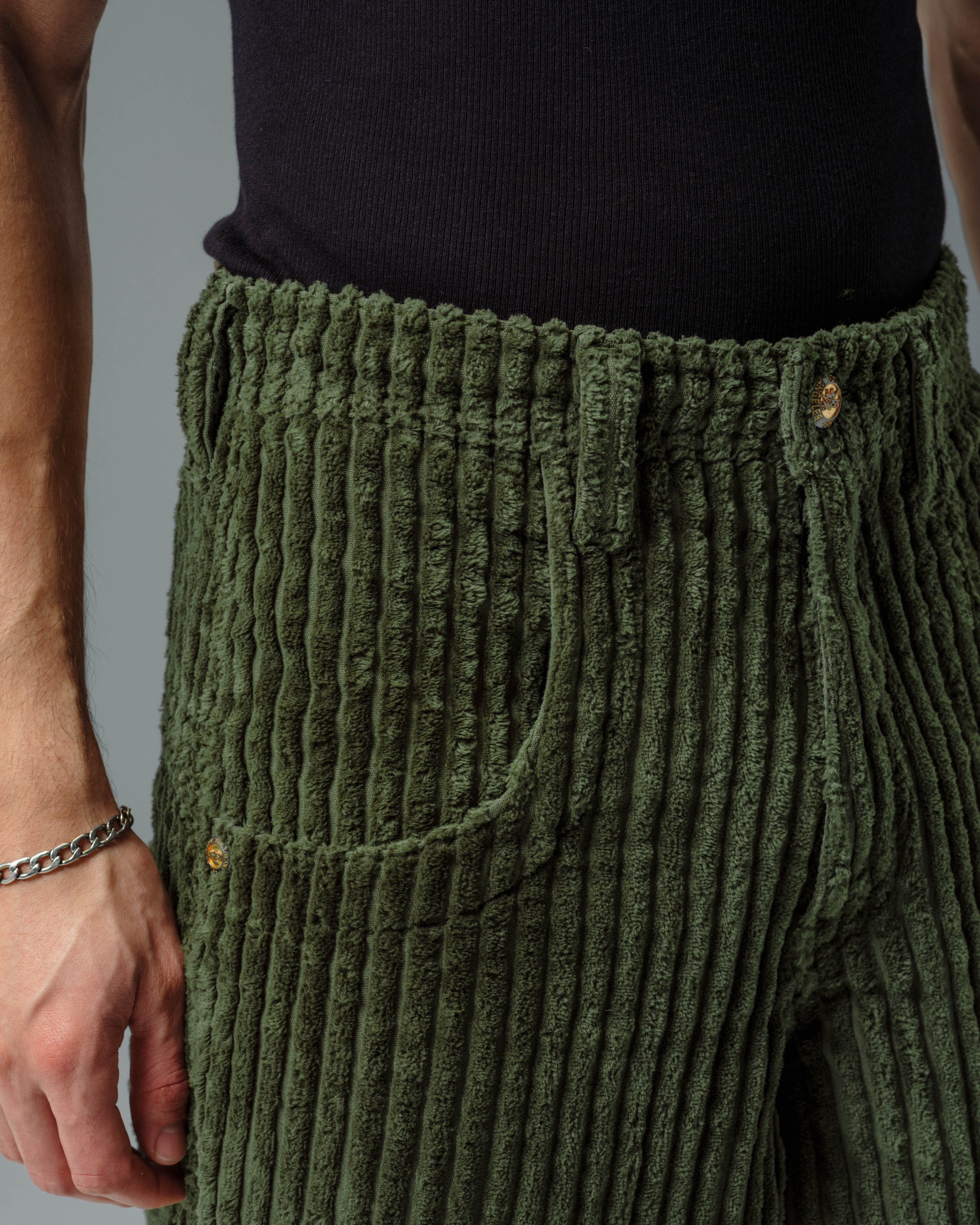 Jester. 26". 2 Wale Corduroy. Moss. - Image 11