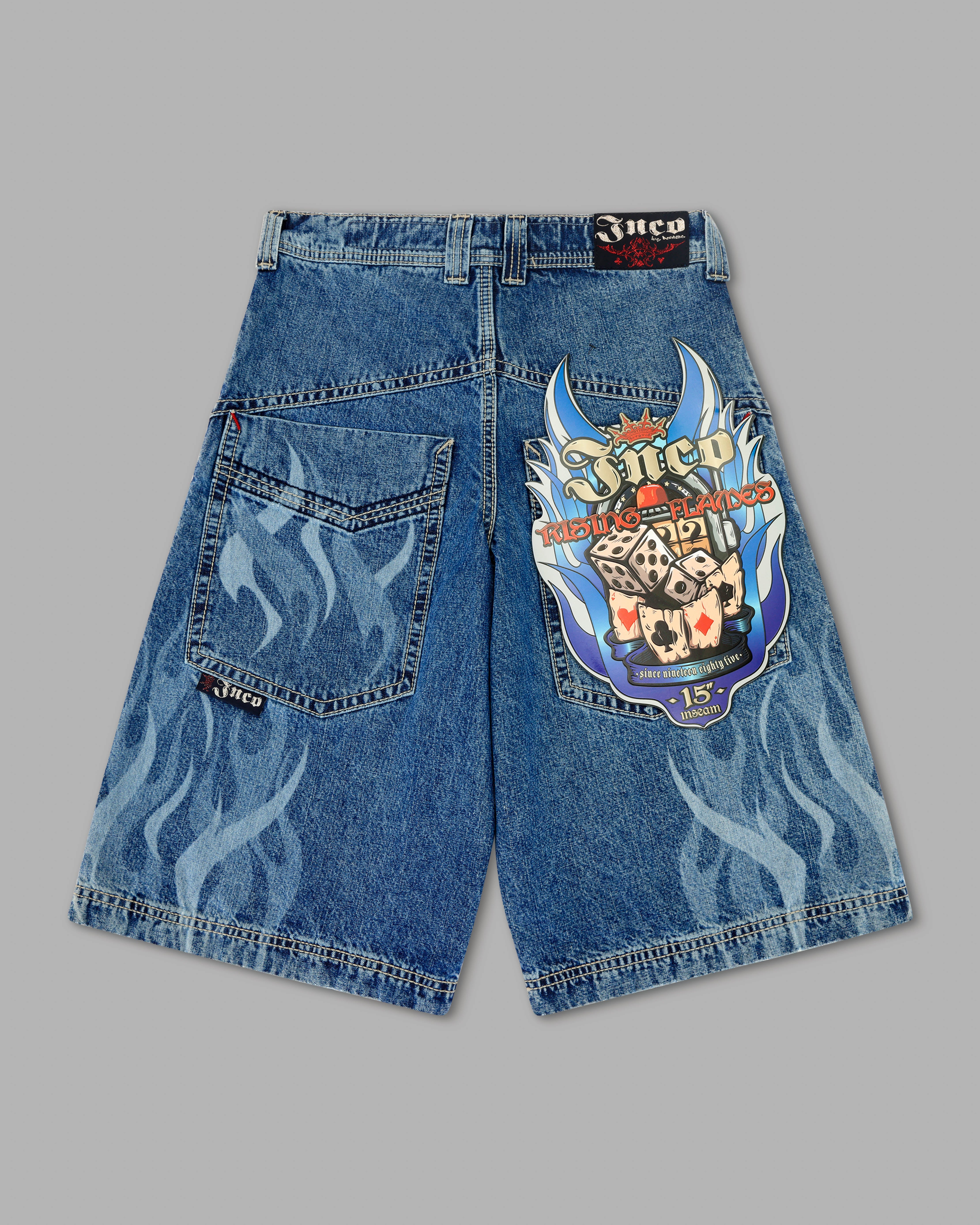 Rising Flames Shorts. 15" Inseam. Dark Stone. - Image 6