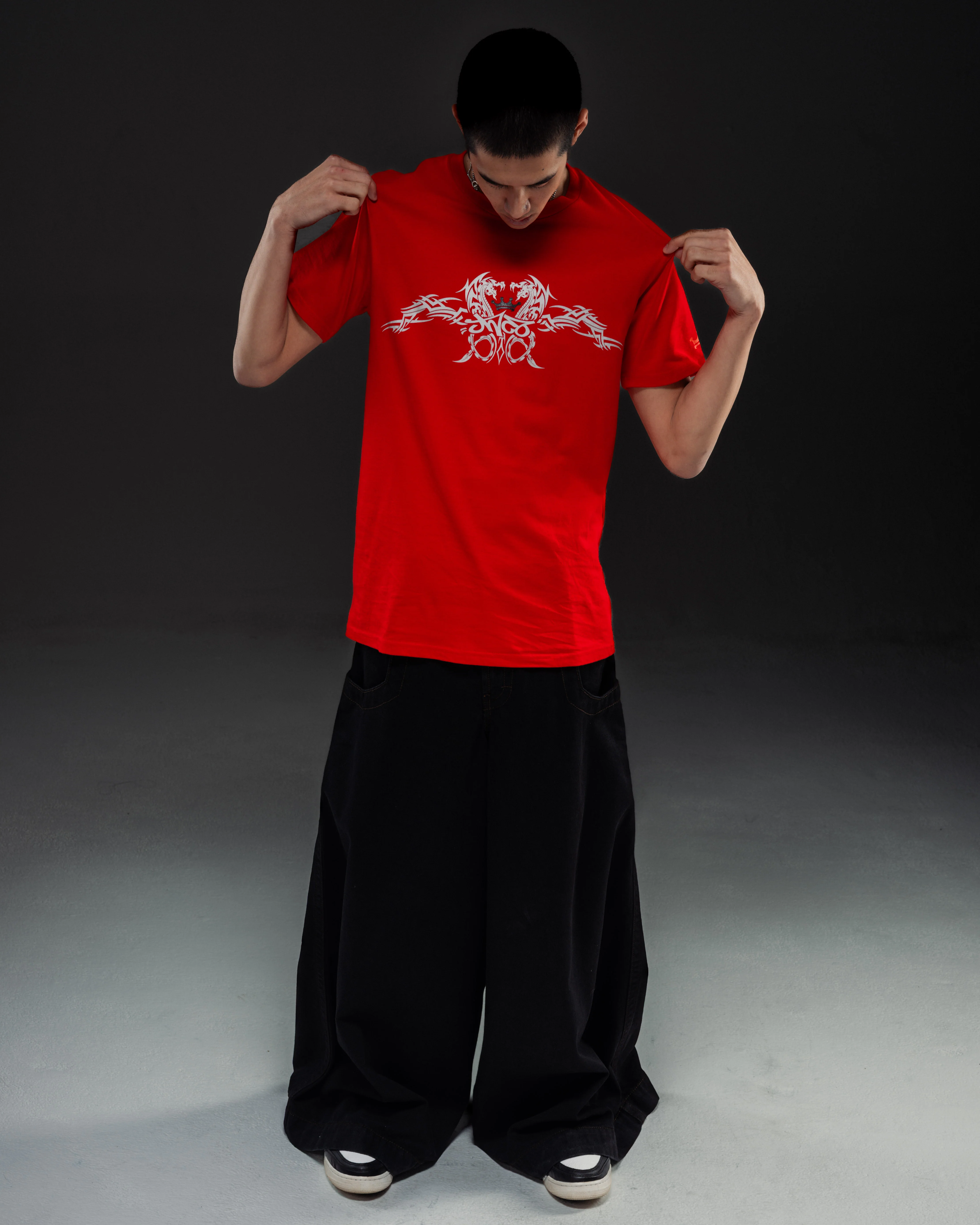 Tribal Dragon Tee. Red. - Image 3