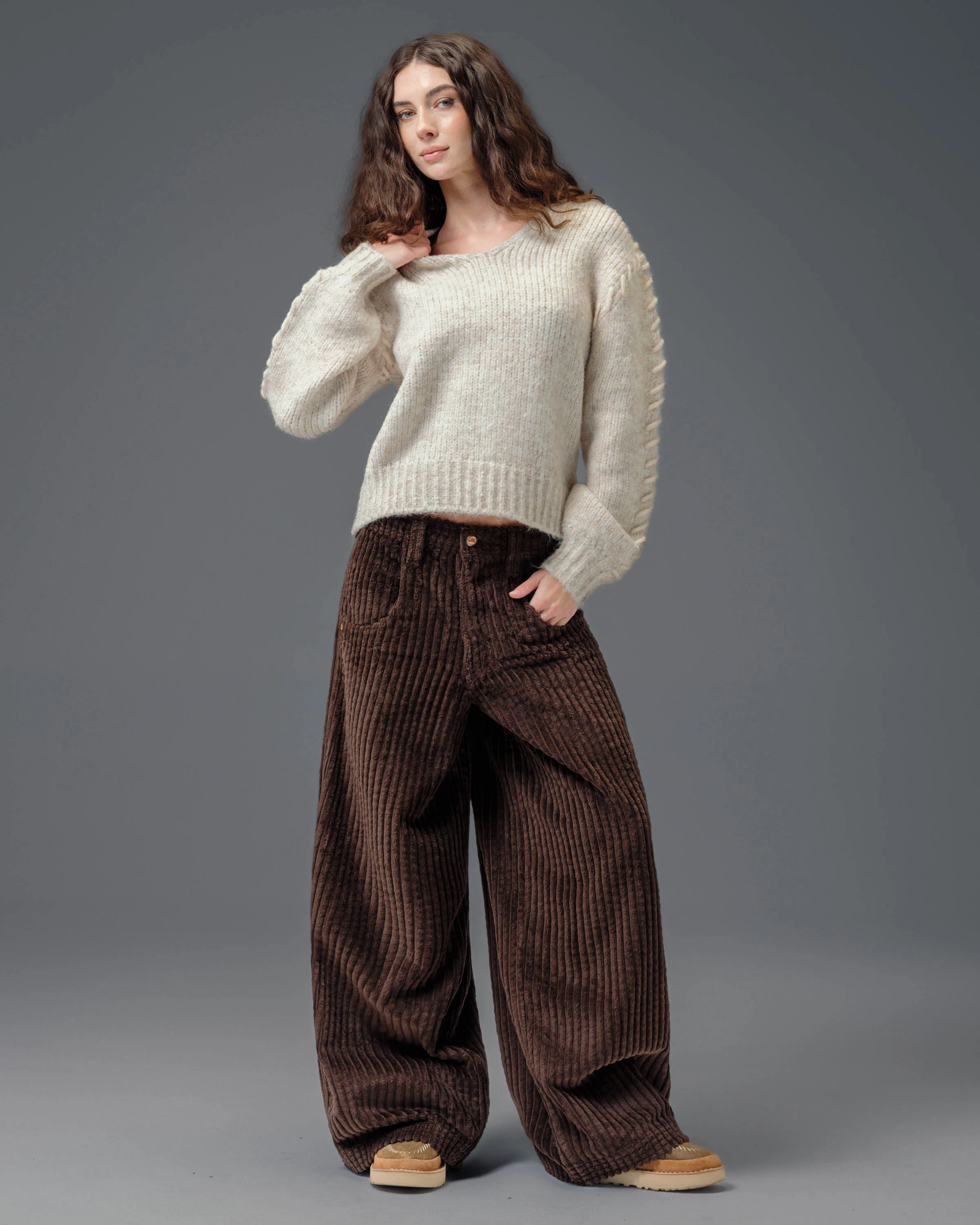 W Jester. 26". 2 Wale Corduroy. Java Brown. - Image 3