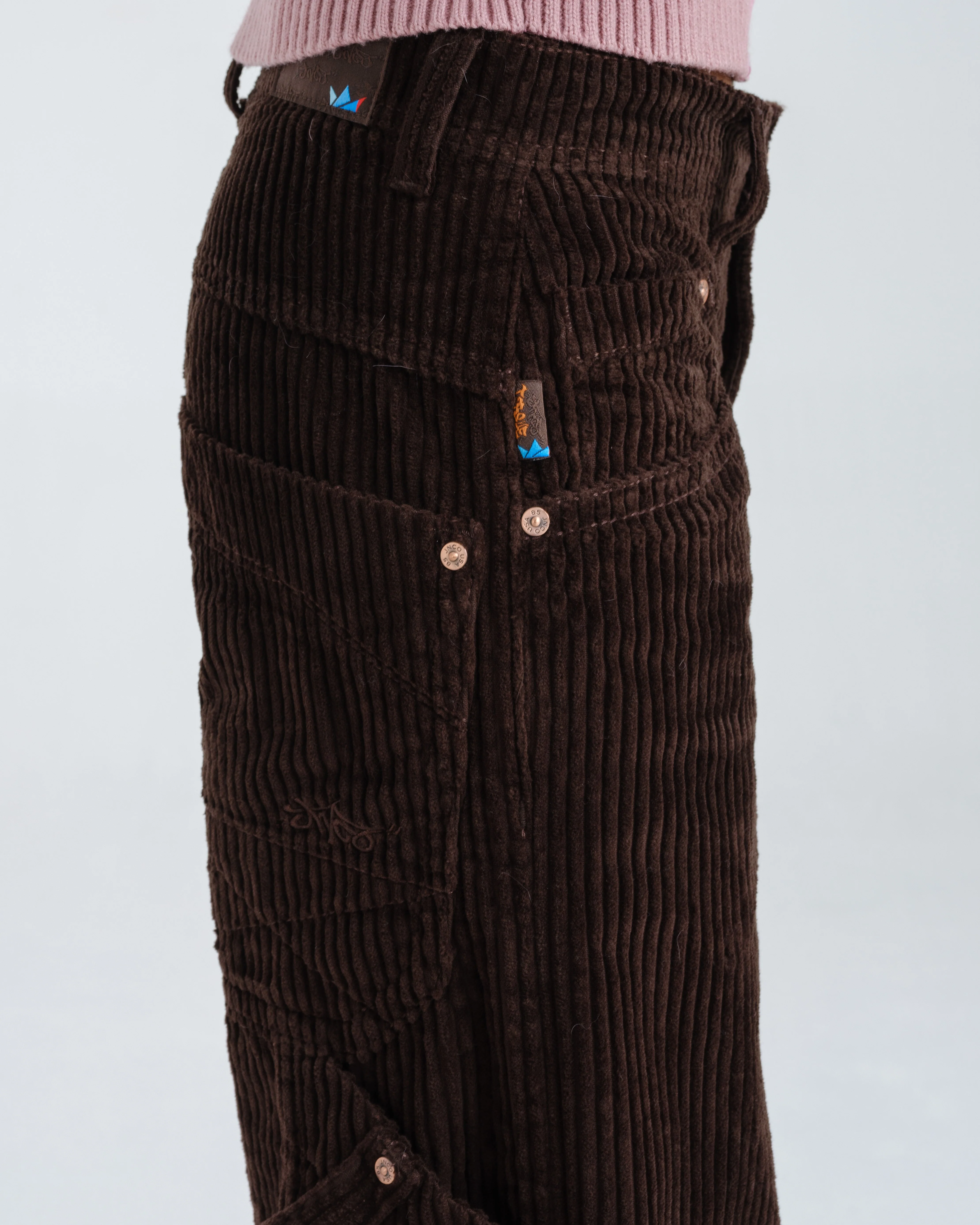 W Torque Cargo Carpenter. 23". 4 Wale Corduroy. Java Brown. - Image 7