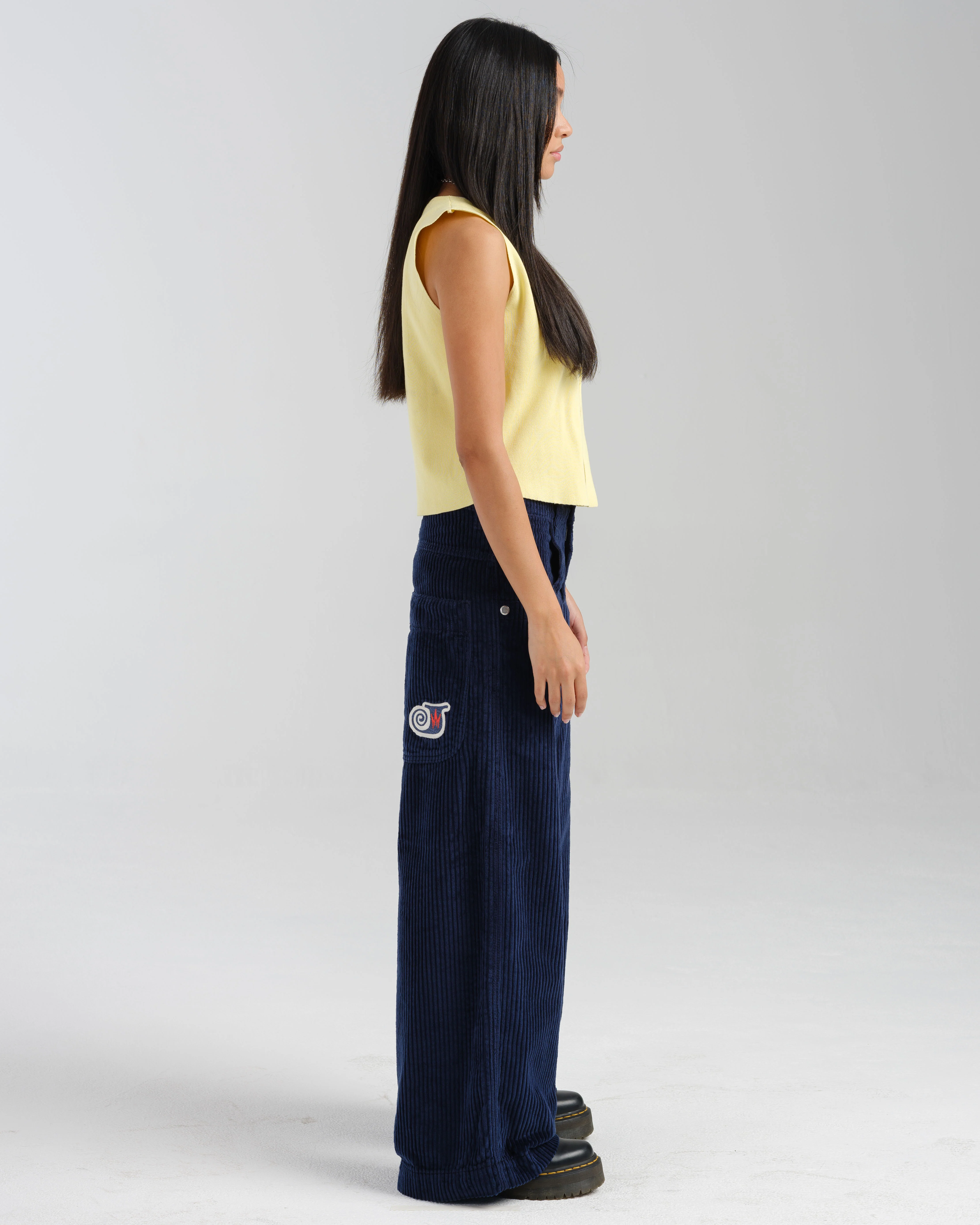 W101 Twin Cannon. 26". 4 Wale Corduroy. Navy. - Image 5