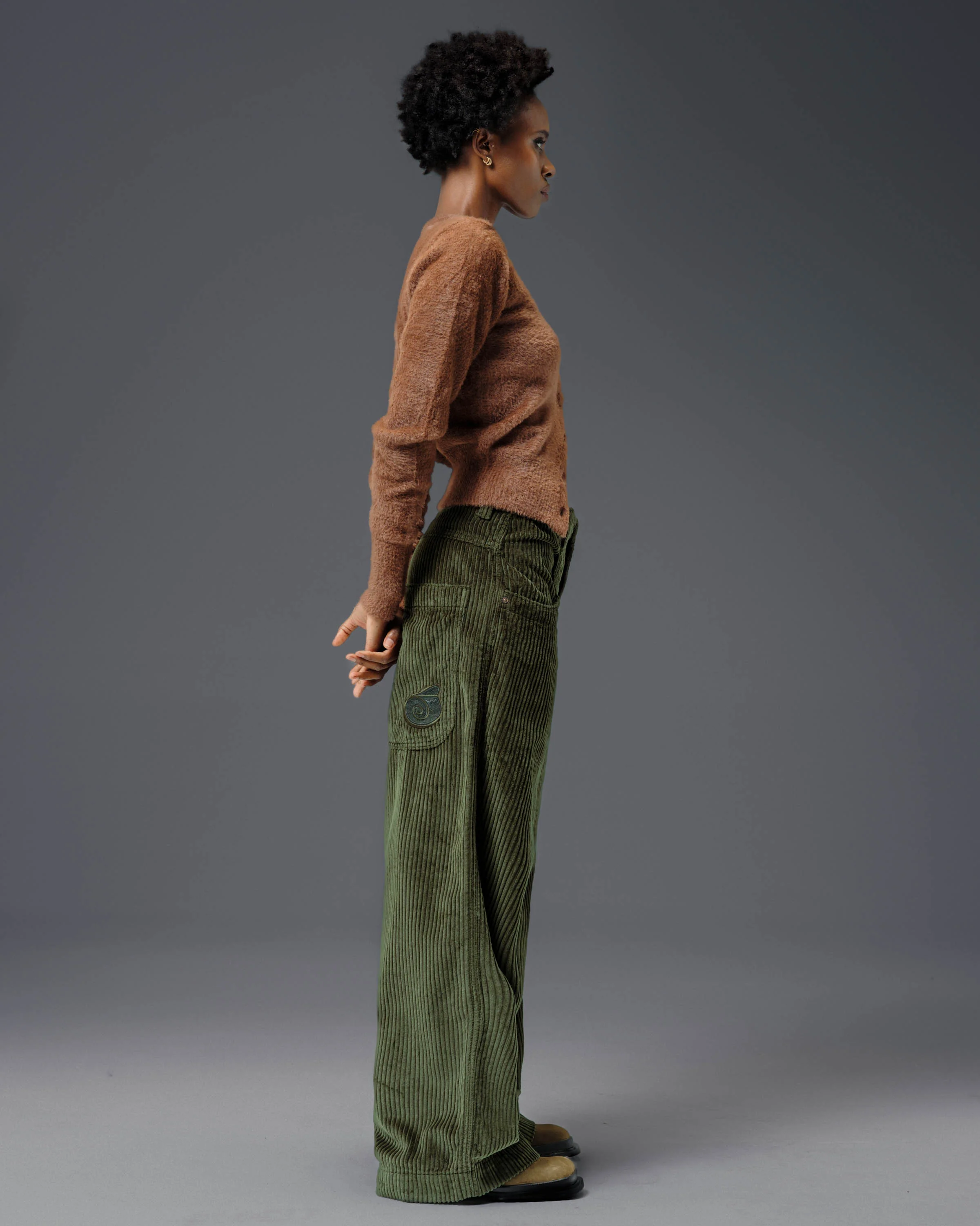 W101 Twin Cannon. 26". 4 Wale Corduroy. Moss. - Image 9