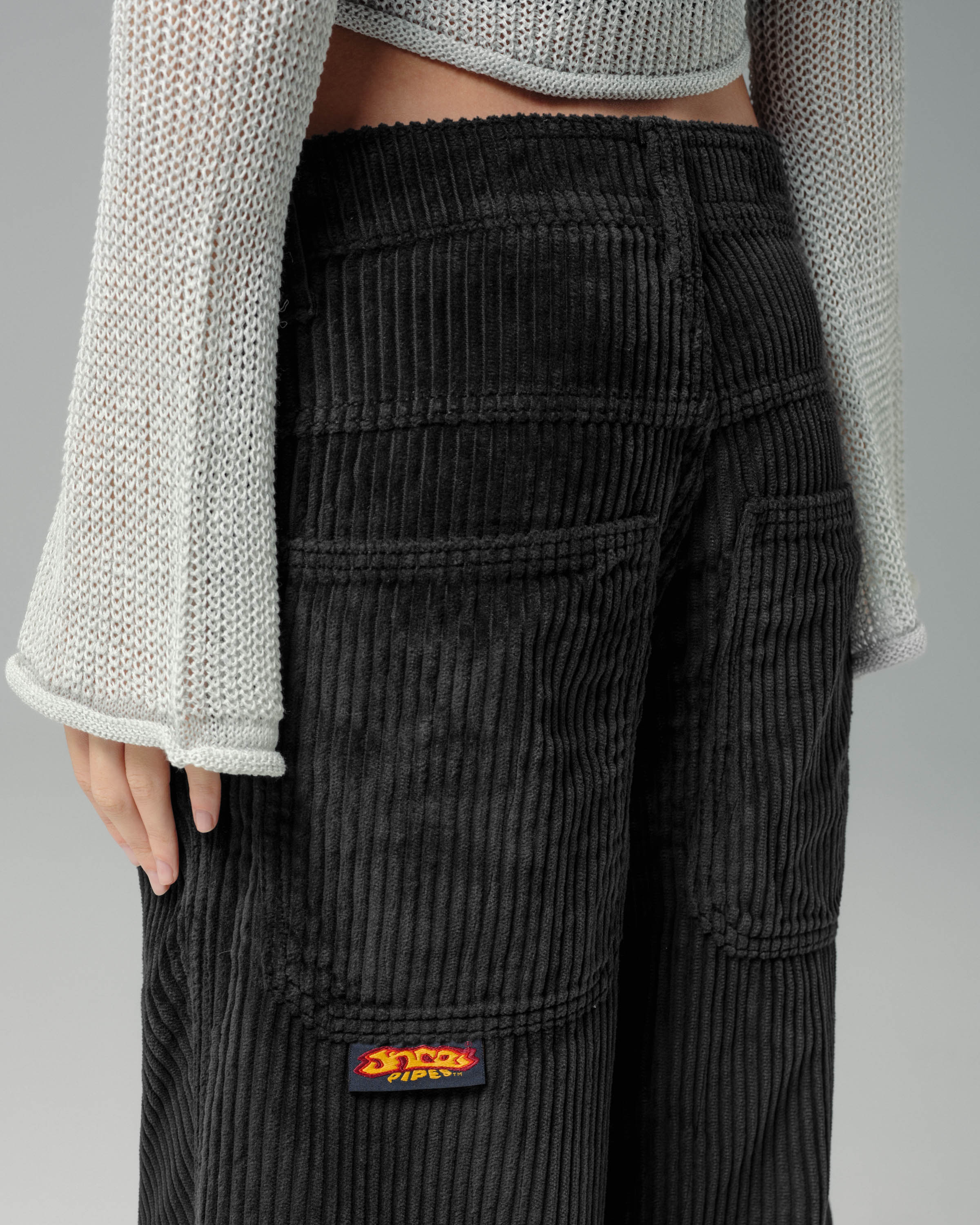 W179 Pipes. 23". 4 Wale Corduroy. Black. - Image 9